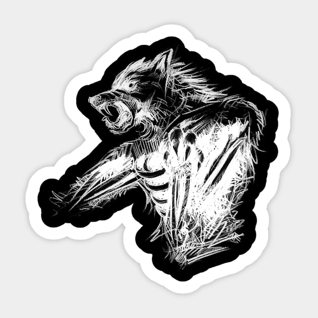 Wolfman Sticker by MoccaDesigns